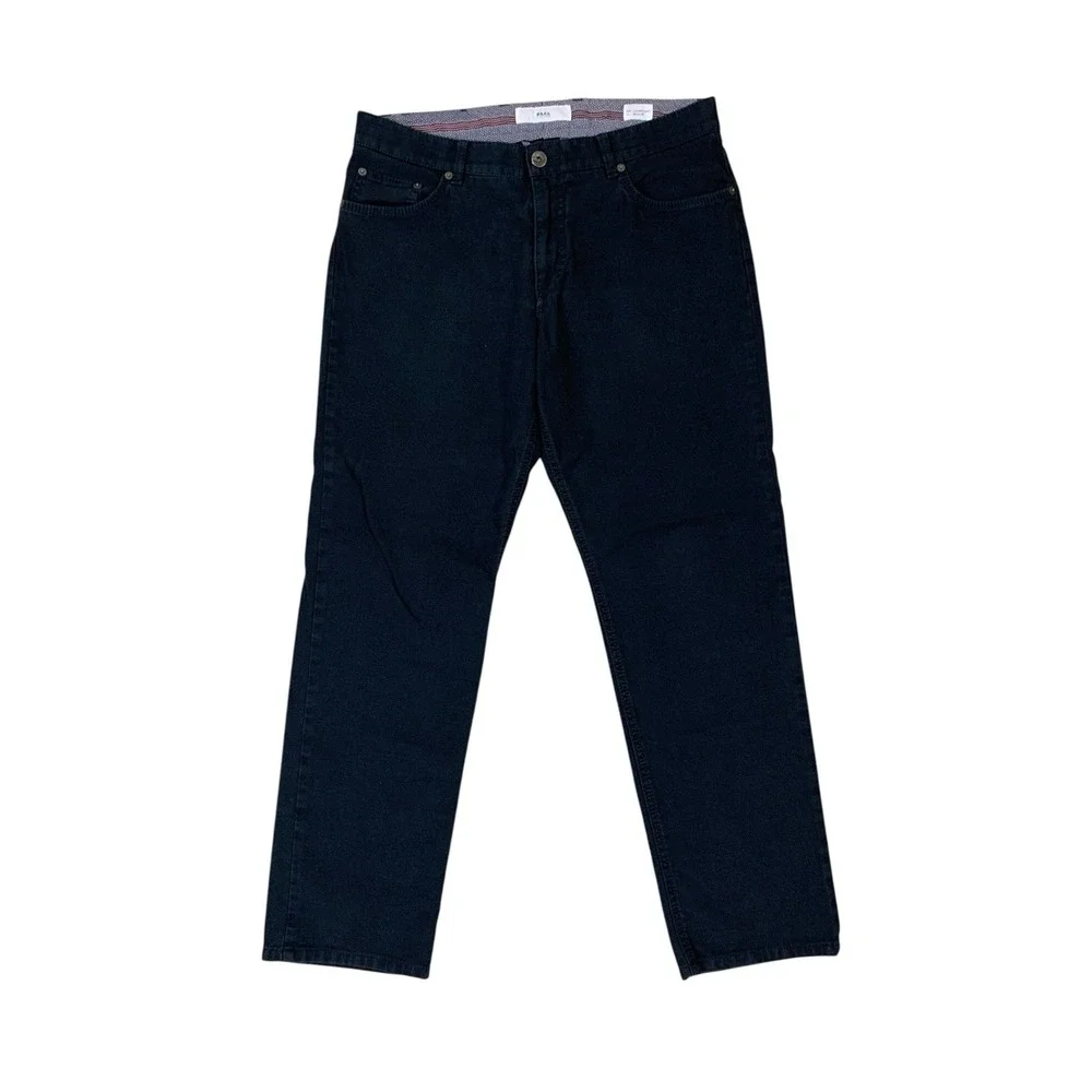 Brax Cooper Fancy Navy Straight Leg Pants 34x32 Regular Fit Classic